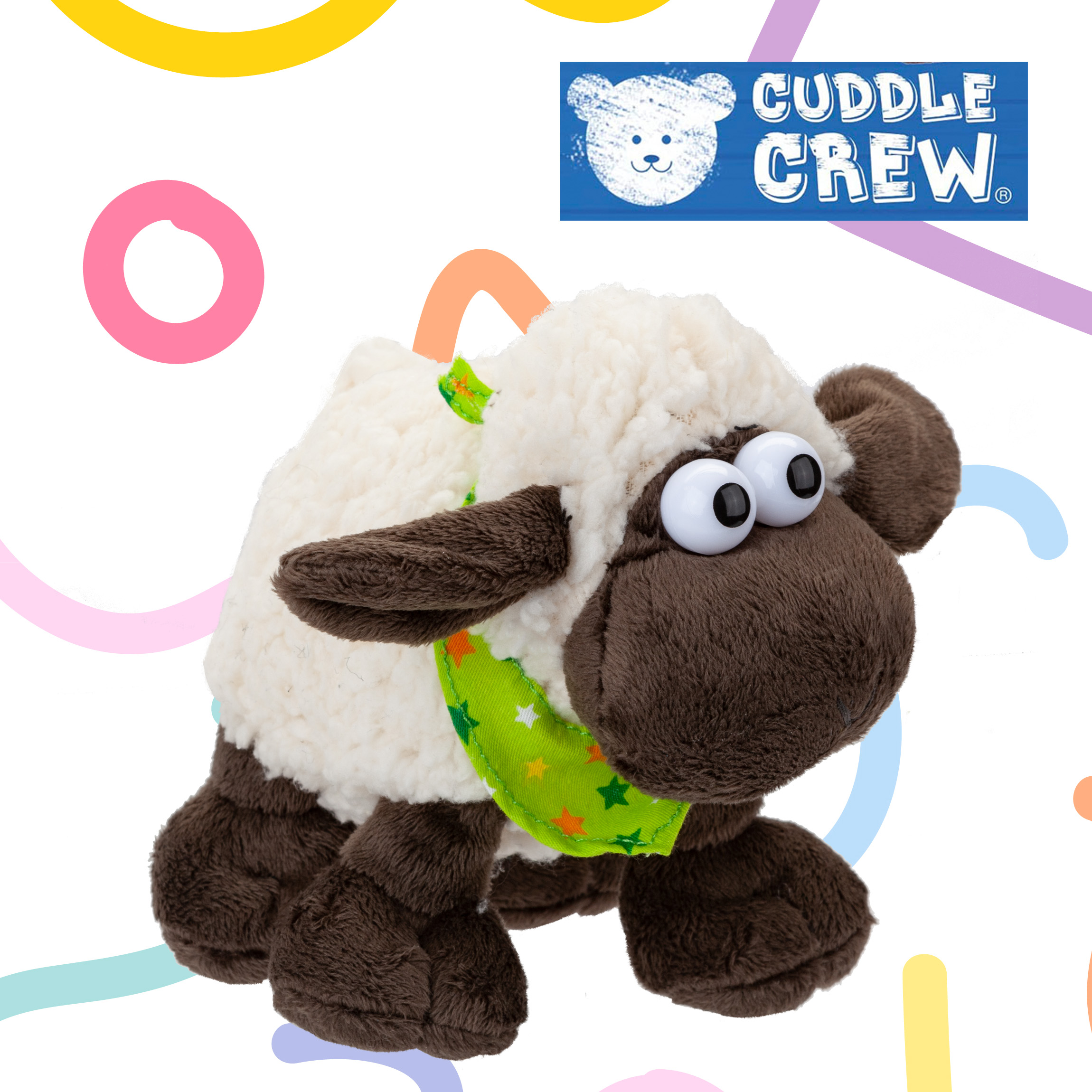 Wooly Sheep with Comical Eyes Plushie 22cm - Image 2