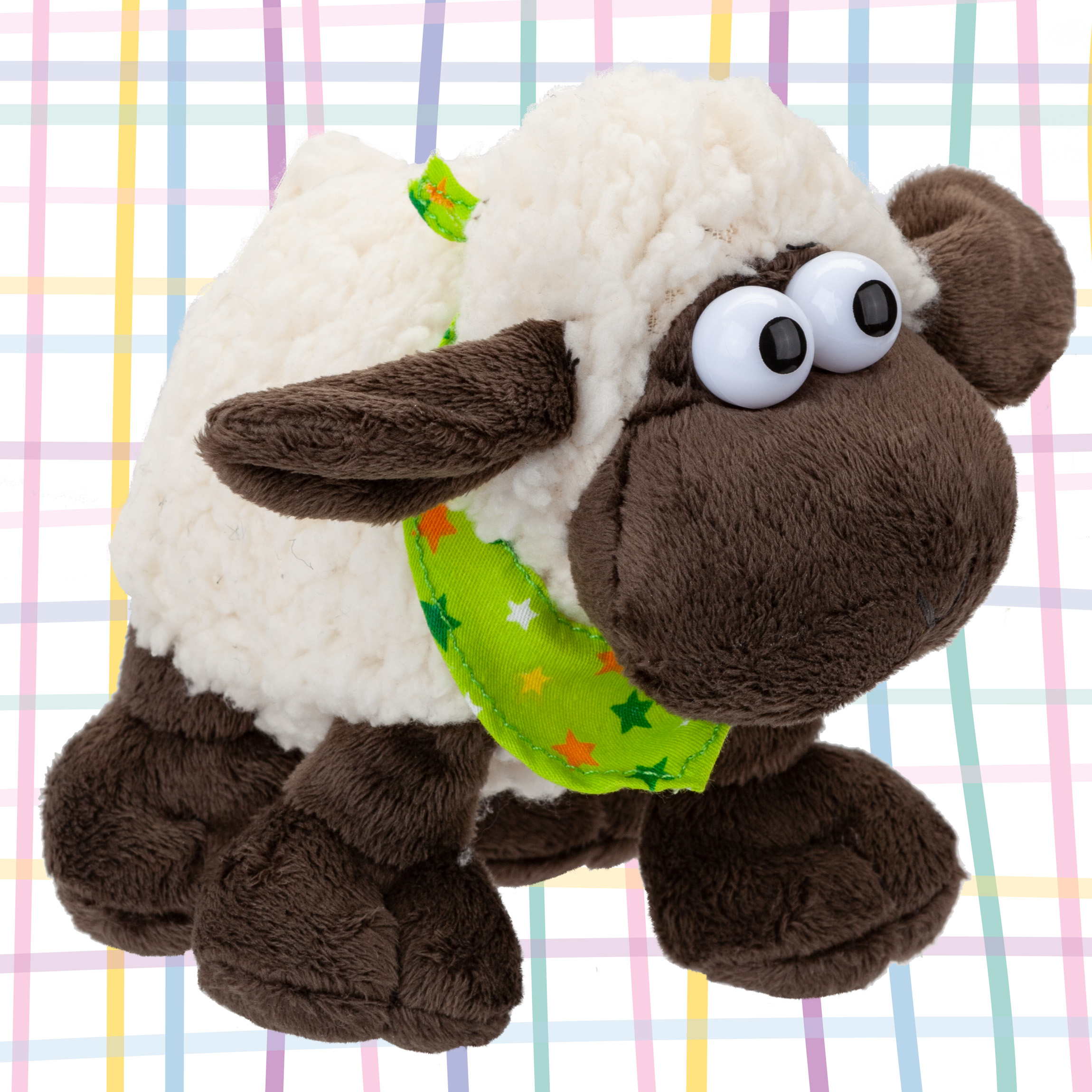 Wooly Sheep with Comical Eyes Plushie 22cm - Image 4