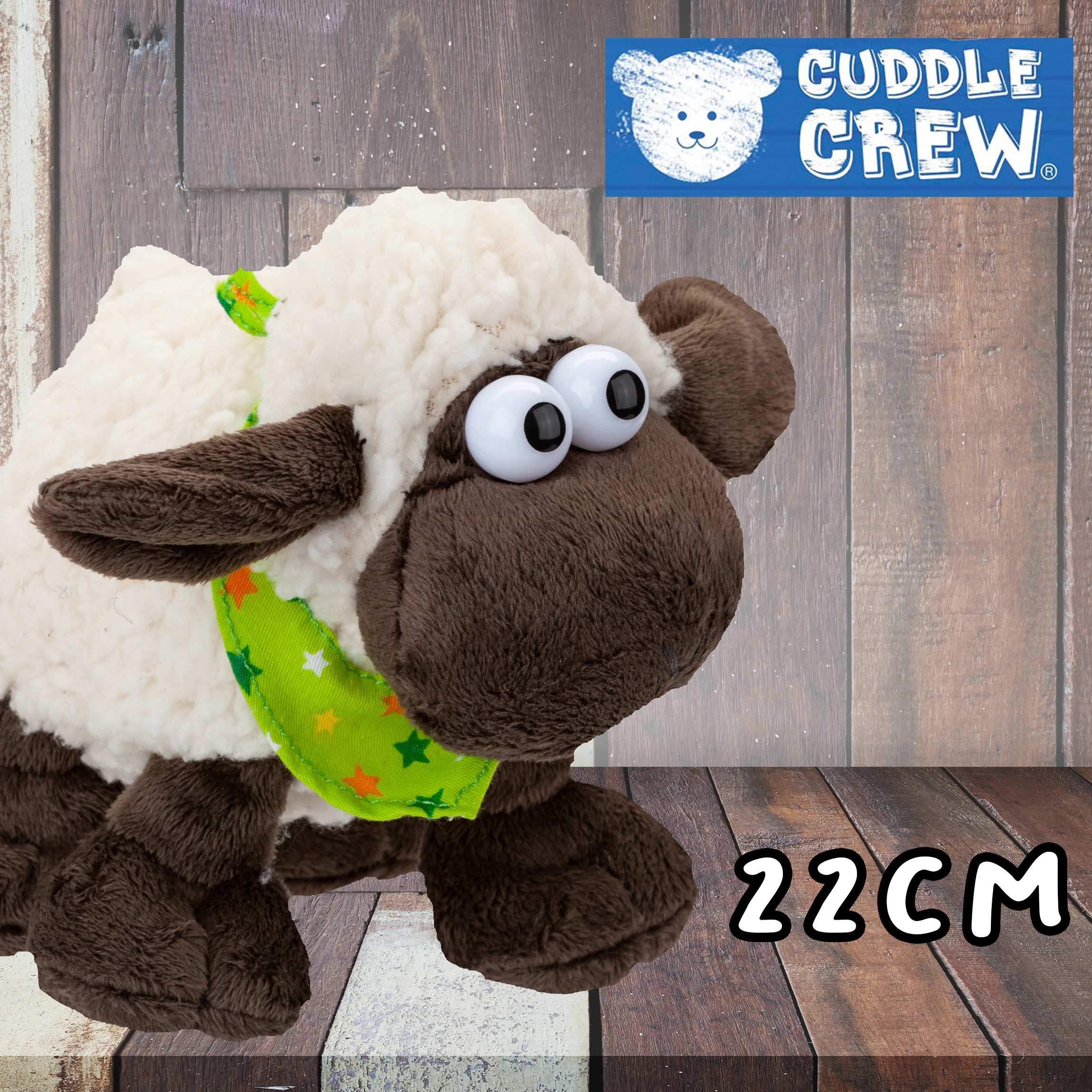 Wooly Sheep with Comical Eyes Plushie 22cm - Image 6